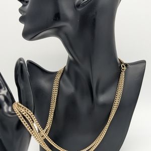 Two Sarah Coventry Chains. Triple chain 24" and 29"
